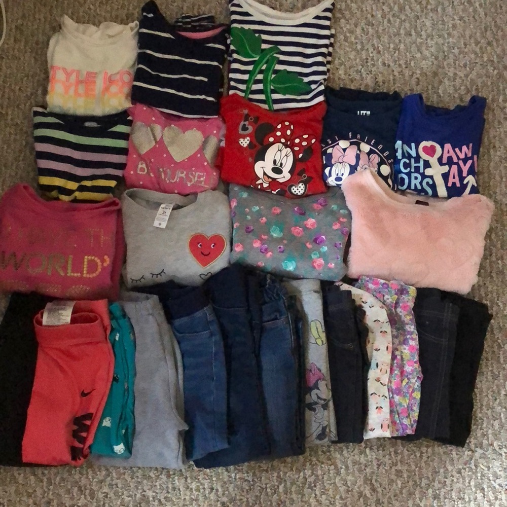 3t toddler girls lot with 2 pairs of 4t jeans